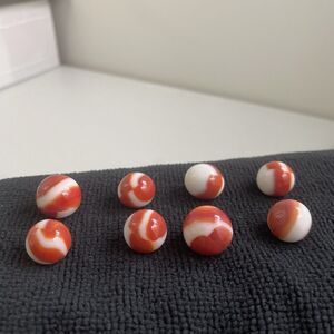 Vintage Marble King Eight Rainbow Red White Based Marbles Bundle